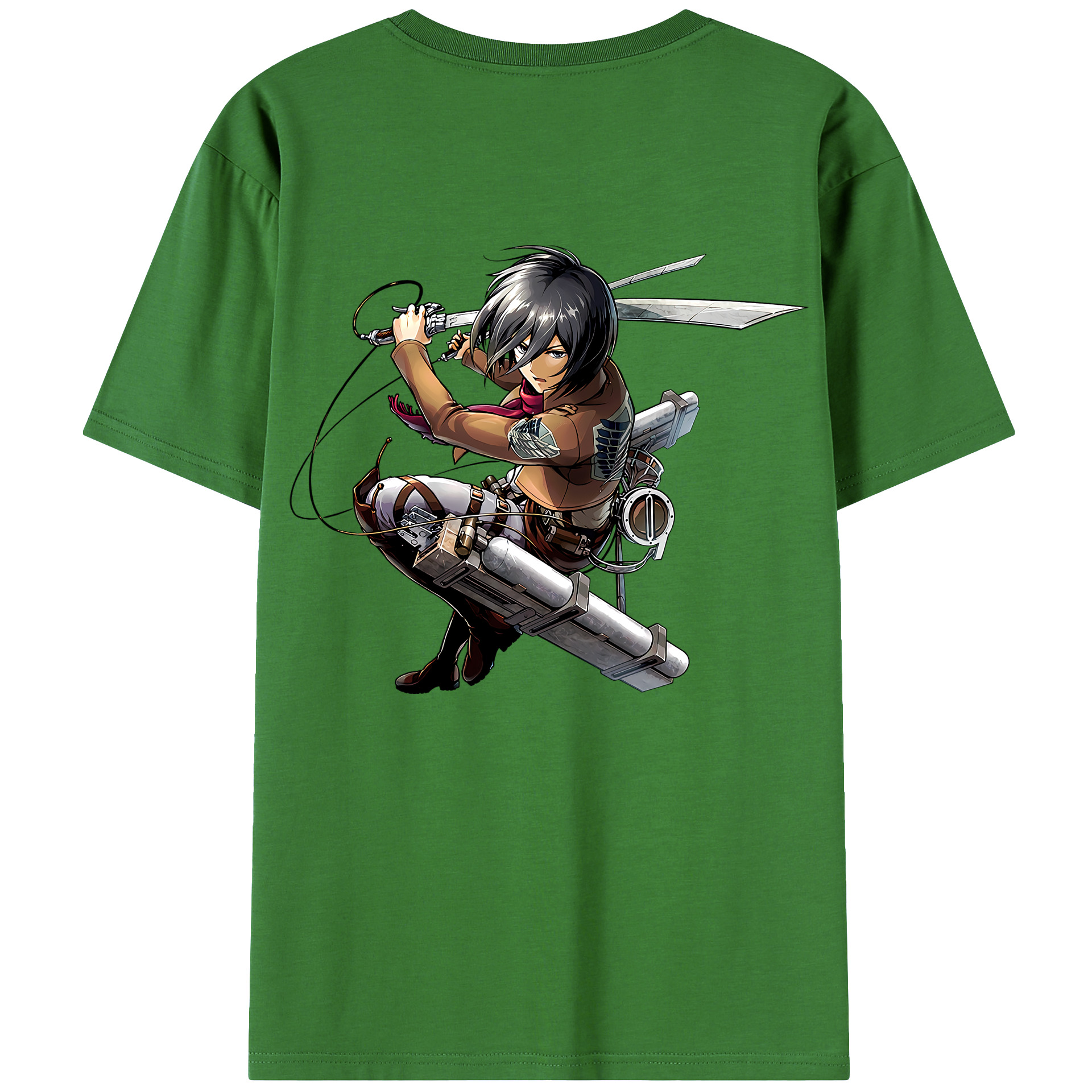 （画像用） 進撃の巨人 ミカサ·アッカーマン Attack on Titan Mikasa Ackerman レディース半袖Tシャツ(バックプリント)